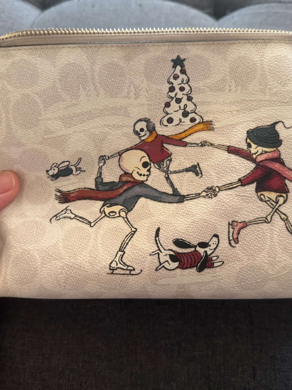 Coach Bonesy Skeletons Christmas Charlie Pouch Wristlet